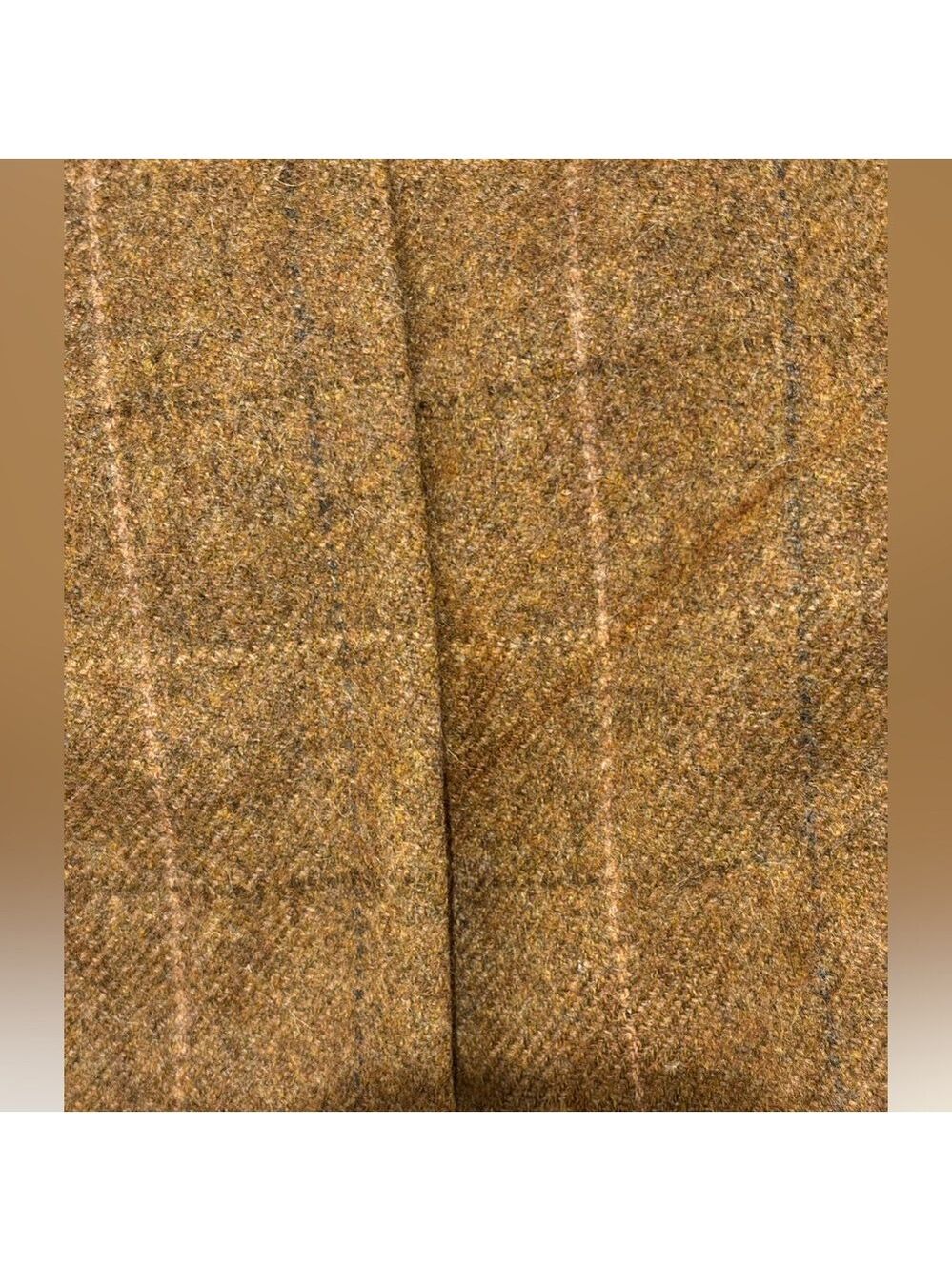 VTG HERMAN PHILLIPS WOOL TAN PLAID ECLECTIC GRANDPA DBL BREASTED TRENCH COAT 40 - Picture 16 of 17